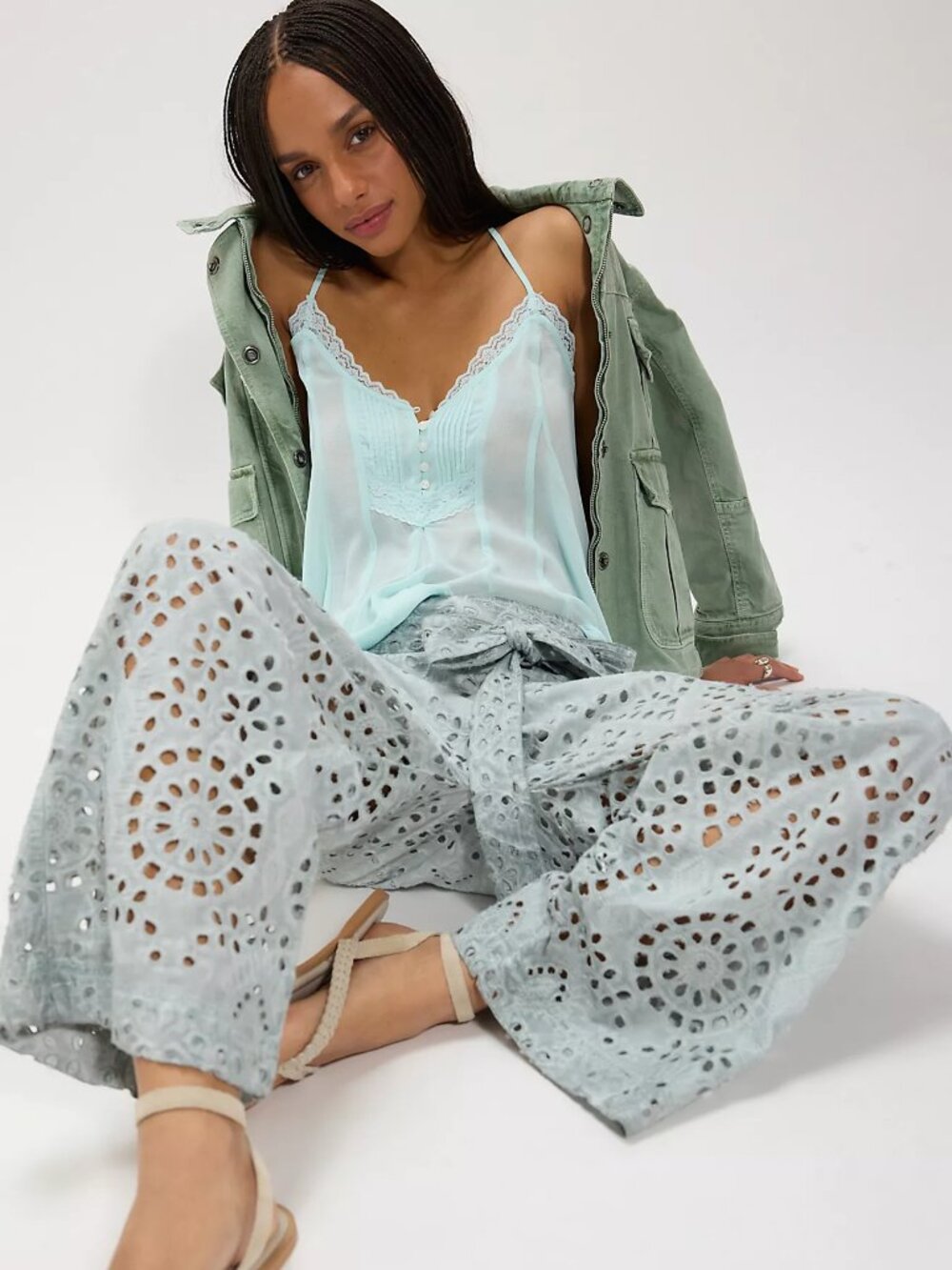 Starry Skies Eyelet Pull-On Harem Pants